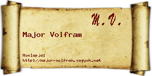 Major Volfram névjegykártya